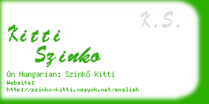 kitti szinko business card